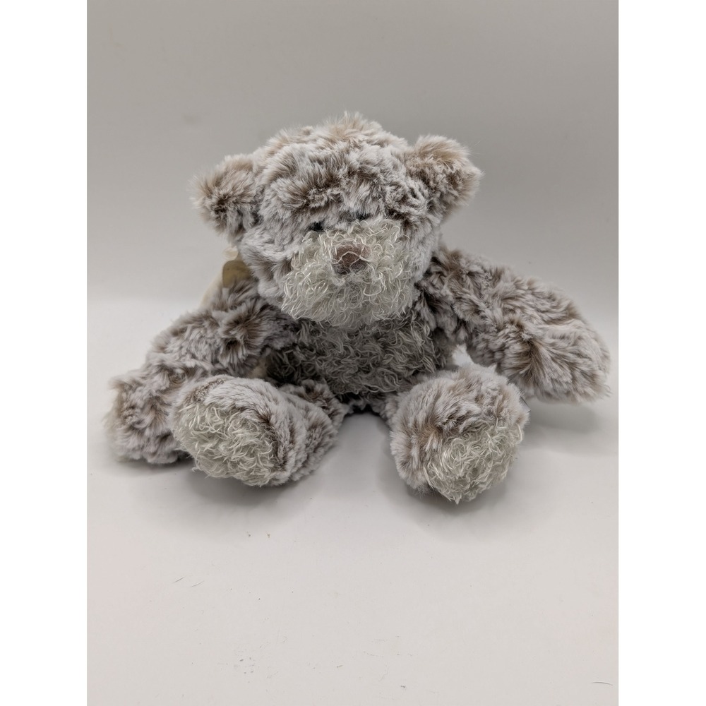DEMDACO Giving Bear Small Grey Mottled Plush Stuffed Animal Loveable Huggable 6"